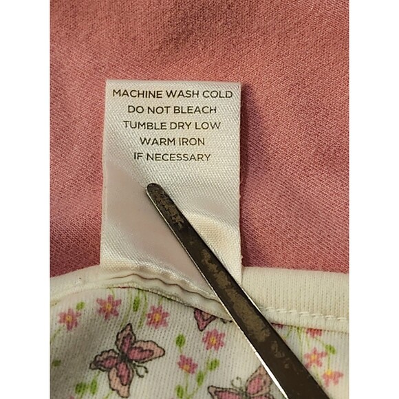 VTG Gymboree Cotton Baby Blanket Pink Butterfly Flowers Sweetheart Sleep 2005 - Picture 9 of 12